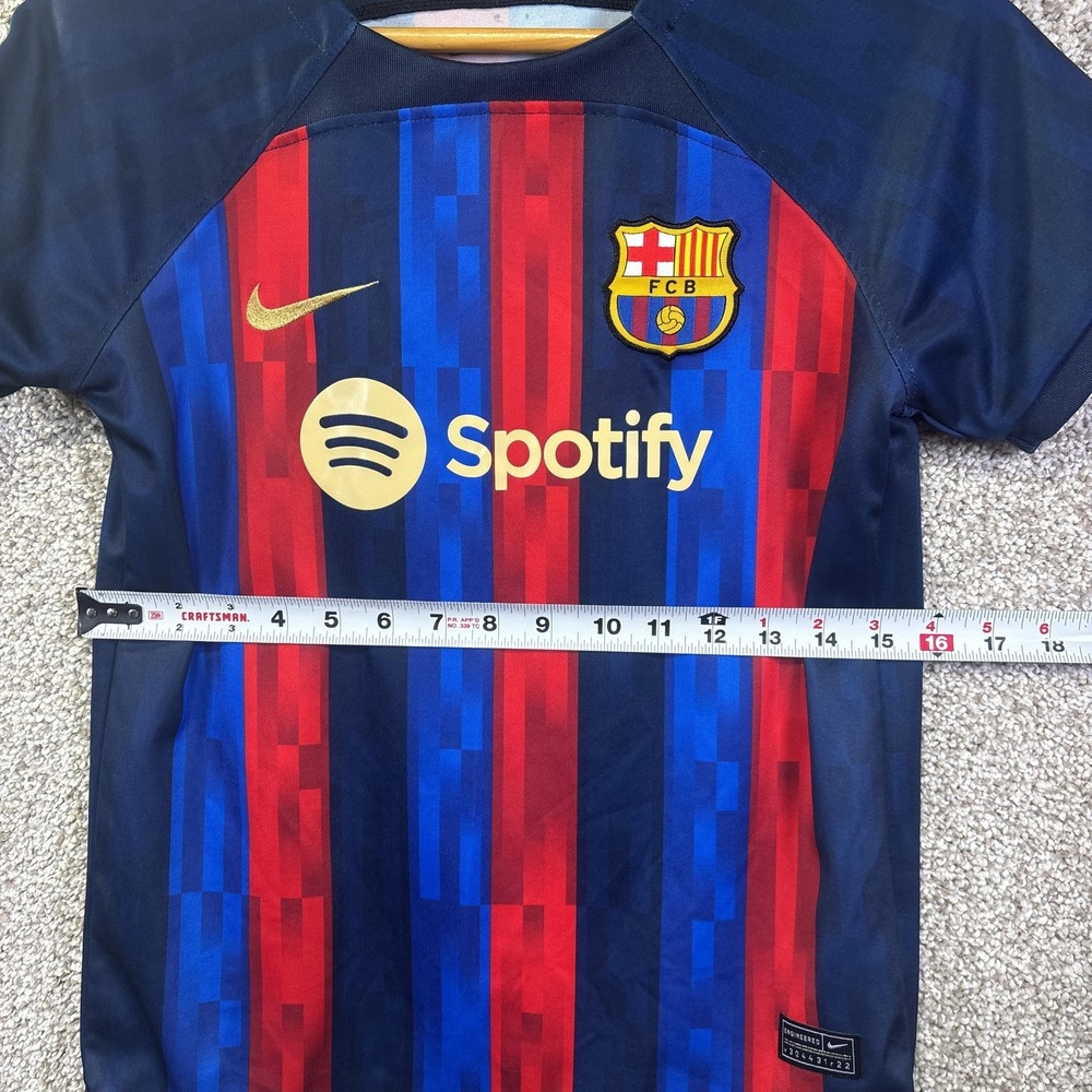 FC Barcelona Jersey Boys Small Blue Red Soccer La Liga Nike Lewandowski 9 - Picture 7 of 9